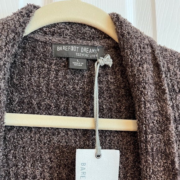 Barefoot Dreams Cozy Chic Lite Ling Weekend Cardigan Size Large color Brown - Picture 3 of 5